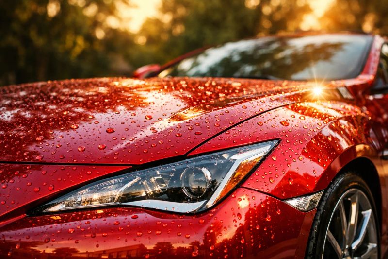 Detailer applying foam during a professional car wash in New Jersey