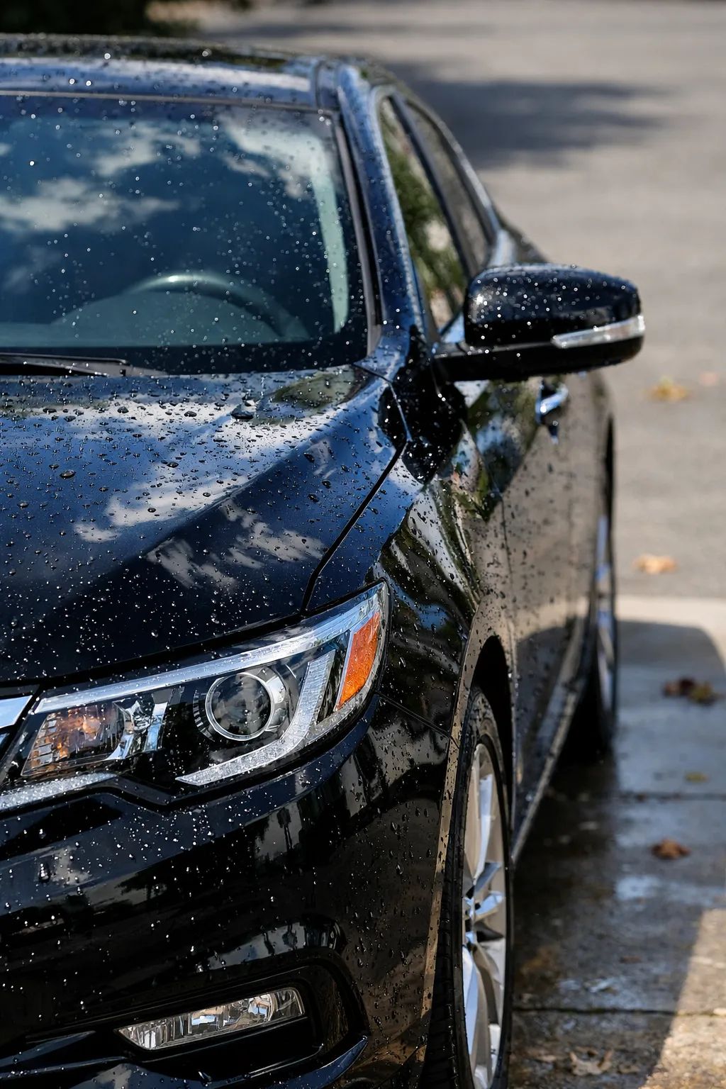 Detailer applying foam during an exterior car detailing service