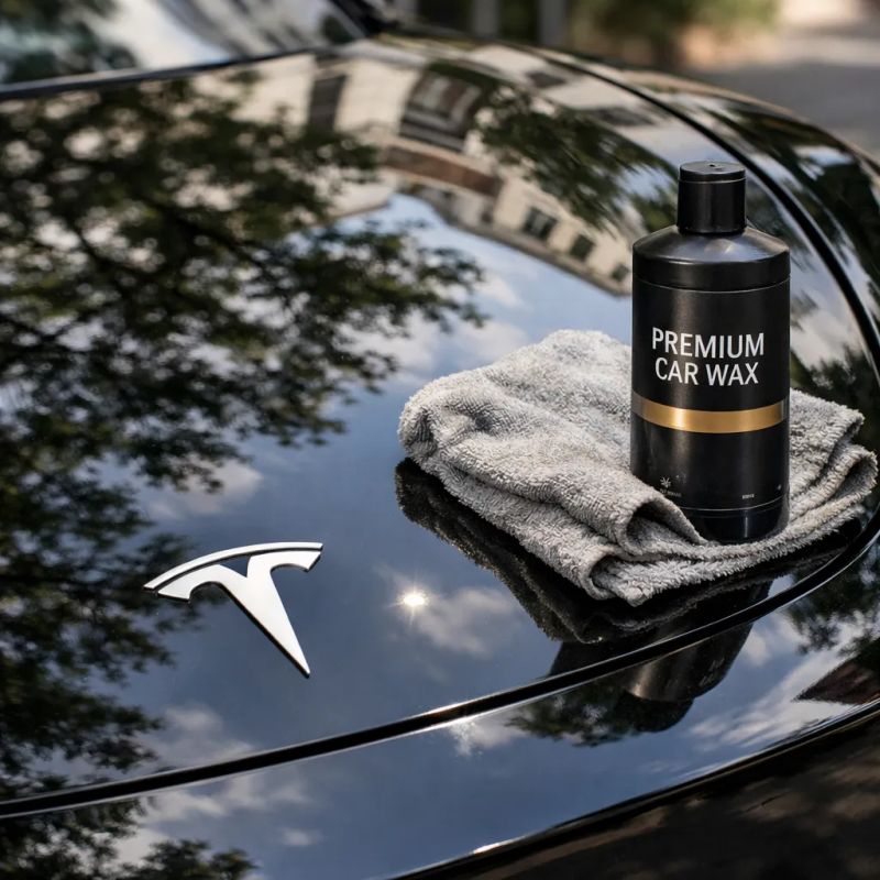 Professional detailer polishing a vehicle exterior for a Fort Lee customer